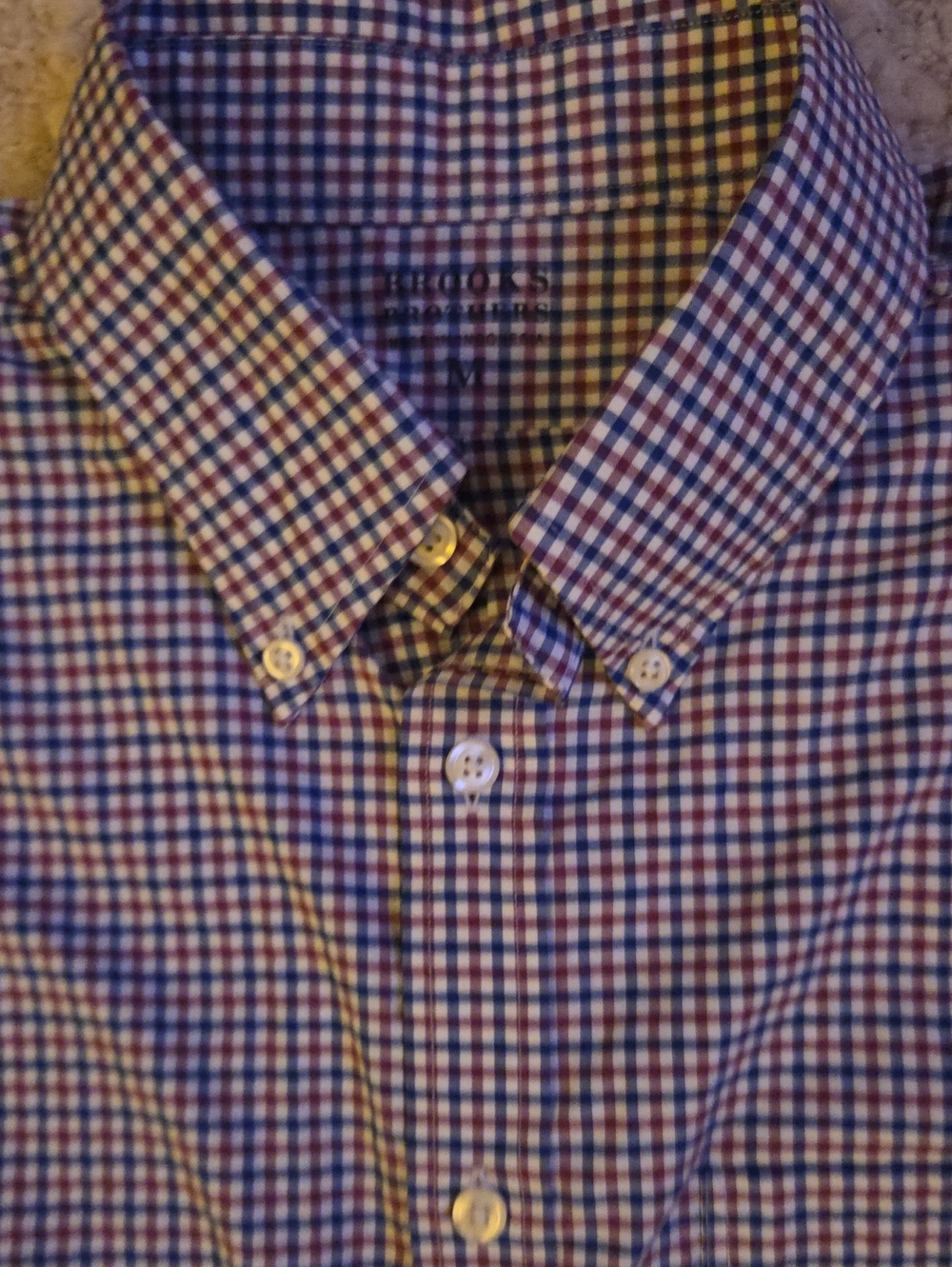 Brooks Brothers Performance Series Nylon Stretch Gingham Dress Shirt Men's M